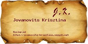 Jovanovits Krisztina névjegykártya